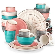 vancasso, Series Bella, 32-Piece Stoneware Dinnerware Set, Blue Dinner Set, Service for 8